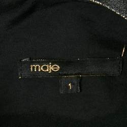 Pre Owned Maje Black Lurex Mini Shift Dress S