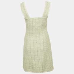 Pre Owned Maje Green Lurex Tweed Sleeveless Mini Dress L
