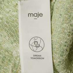 Pre Owned Maje Green Lurex Tweed Sleeveless Mini Dress L