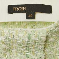 Pre Owned Maje Green Lurex Tweed Sleeveless Mini Dress L
