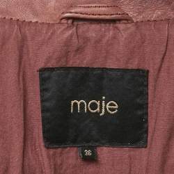 Pre Owned جاكيت بومبر مبطن جلد وردي بصل ماج مقاس صغير - سمول