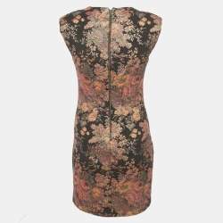 مملوكة مسبقًا فستان ميني جاكار زهور بلون أسود من ماج مقاس صغير - سمول