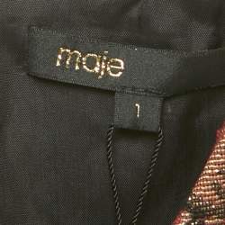 مملوكة مسبقًا فستان ميني جاكار زهور بلون أسود من ماج مقاس صغير - سمول