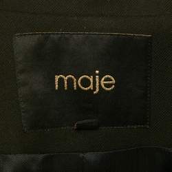 Pre Owned Maje Black Crepe & Silk Trim Single Breasted Blazer S