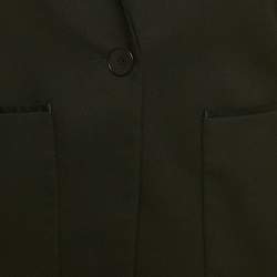 Pre Owned Maje Black Crepe & Silk Trim Single Breasted Blazer S