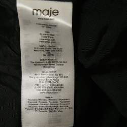 Pre Owned Maje Red Tweed Mid-Length Gordan Coat S