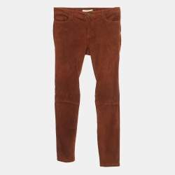 Pre Owned Maje Camel Brown Suede Skinny Pants  M