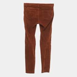 Pre Owned Maje Camel Brown Suede Skinny Pants  M