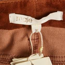 Pre Owned Maje Camel Brown Suede Skinny Pants  M
