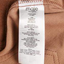 مملوكة مسبقًا Maje Camel Brown Suede Skinny Pants  M