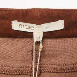 مملوكة مسبقًا Maje Camel Brown Suede Skinny Pants  M