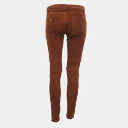 مملوكة مسبقًا Maje Camel Brown Suede Skinny Pants  M