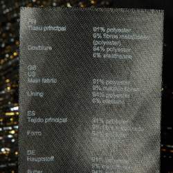 Pre Owned Maje Metallic Lurex Draped Detail Mini Dress S
