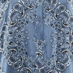 Pre Owned Maje Blue Paisley Printed Satin Shirt & Pants Set S
