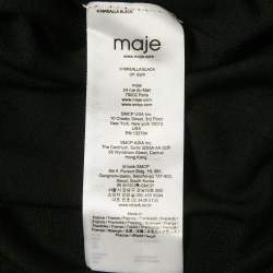 Pre Owned Maje Black Embellished One Shoulder Crepe Maxi Dress L