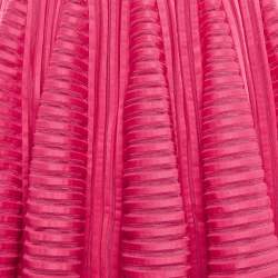 Pre Owned Maje Fushia Pink Neoprene Mesh Flared Skirt S