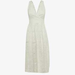 Pre Owned Maje White Guipure Lace Rimani Midi Dress M