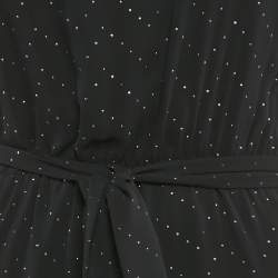 Pre Owned Maje Black Embellished Crepe One Shoulder Maxi Dress S 