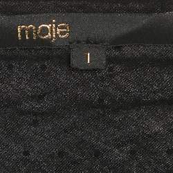 Pre Owned Maje Black Embellished Crepe One Shoulder Maxi Dress S 
