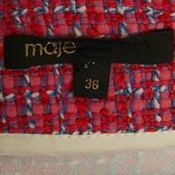 Pre Owned Maje Pink Tweed Blazer & Skirt Set XS/S