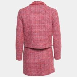 Pre Owned Maje Pink Tweed Blazer & Skirt Set XS/S