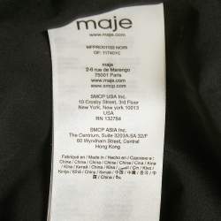 Pre Owned Maje Black Floral Razul Sequin Satin Bodycon Mini Dress S