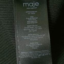 Pre Owned Maje Black Rib Knit Openwork Long Dress XS