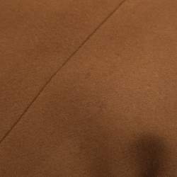 Pre Owned Maje Khaki/Black Wool Blend and Leather Zip Jacket S
