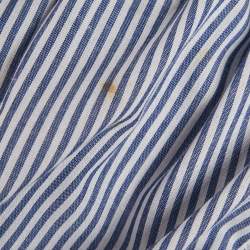 Pre Owned Maje White/Blue Striped Cotton Blend Asymmetric John Skirt S