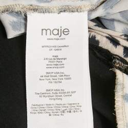Pre Owned Maje Black Leopard Print Satin Asymmetric Midi Dress S