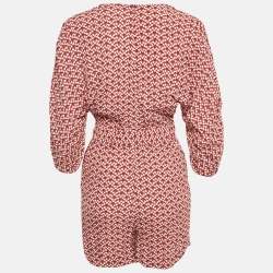 Pre Owned Maje Red Floral Print Crepe Jumpsuit S 