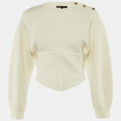 Pre Owned Maje Ivory Knit Corset Jumper S