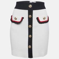 Pre Owned Maje Ecru Cotton Knit Jerome Mini Skirt S 