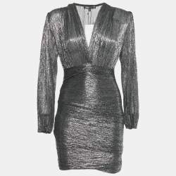 Pre Owned Maje Black Metallic Unny Mini Dress S