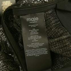 Pre Owned Maje Black Metallic Unny Mini Dress S