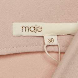 Pre Owned Maje Beige Lace Trim Crepe Belted Playsuit M