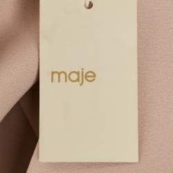 Pre Owned Maje Beige Lace Trim Crepe Belted Playsuit M