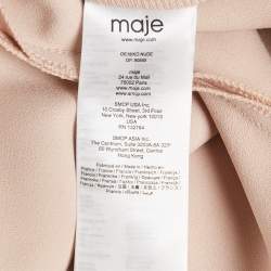 Pre Owned Maje Beige Lace Trim Crepe Belted Playsuit M