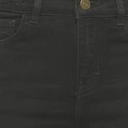 Pre Owned Maje Black Logo Detail Denim Flared Jeans S/Waist 28"