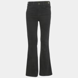 Pre Owned Maje Black Logo Detail Denim Flared Jeans S/Waist 28"