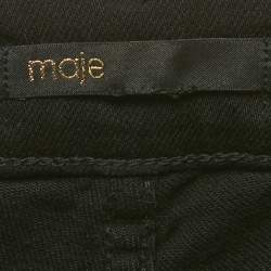 Pre Owned Maje Black Logo Detail Denim Flared Jeans S/Waist 28"