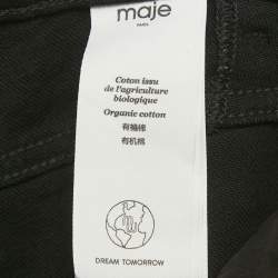Pre Owned Maje Black Logo Detail Denim Flared Jeans S/Waist 28"