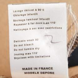 Pre Owned Maje Beige/Navy Blue Crepe Neck-Tie Mini Dress M