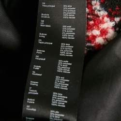 Pre Owned Maje Red Checks Tweed Blazer and Shorts Set M/L