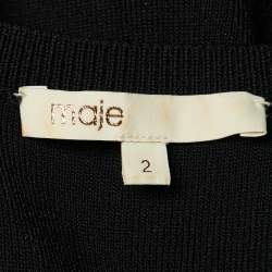 Pre Owned Maje Black Knit Rumba Flared Midi Dress M