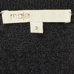 Pre Owned Maje Black Knit Rumba Flared Midi Dress M