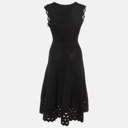 Pre Owned Maje Black Knit Rumba Flared Midi Dress M