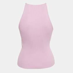 Pre Owned Maje Parma Violet Logo Embroidered Rib Knit Tank Top S