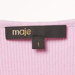 Pre Owned Maje Parma Violet Logo Embroidered Rib Knit Tank Top S