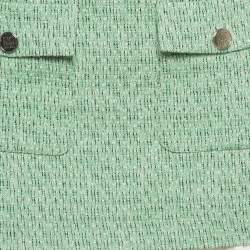 Pre Owned Maje Green Tweed and Plisse 2 in 1 Effect Mini Skirt S